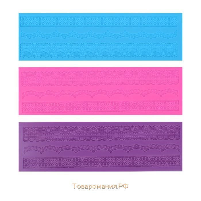 Коврик для айсинга «Ретро», силикон, 38,5×12×0,3 см, цвет розовый
