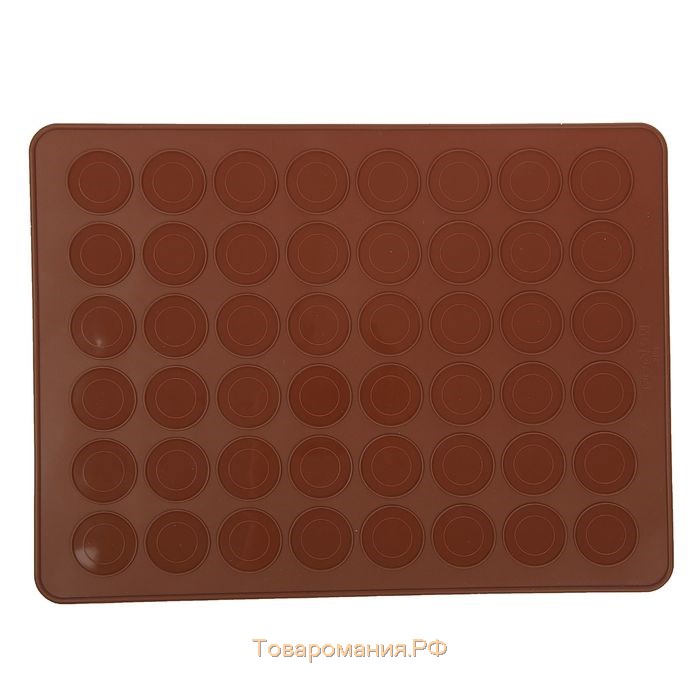 Коврик силиконовый для макаронс «Ронд», 37,5×28 см, цвет коричневый