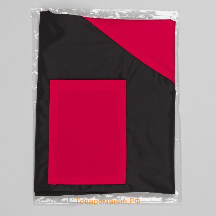 Фартук для мастера, 62×80(±1) см, с карманом, чёрный/красный