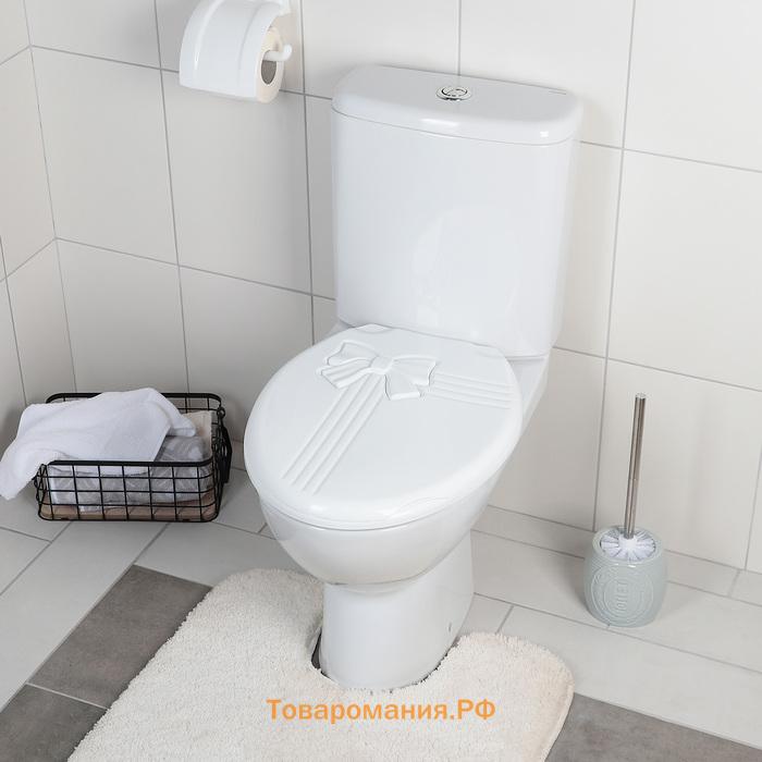 Сиденье для унитаза с крышкой «Комфорт Люкс», 44,5×37 см, белое