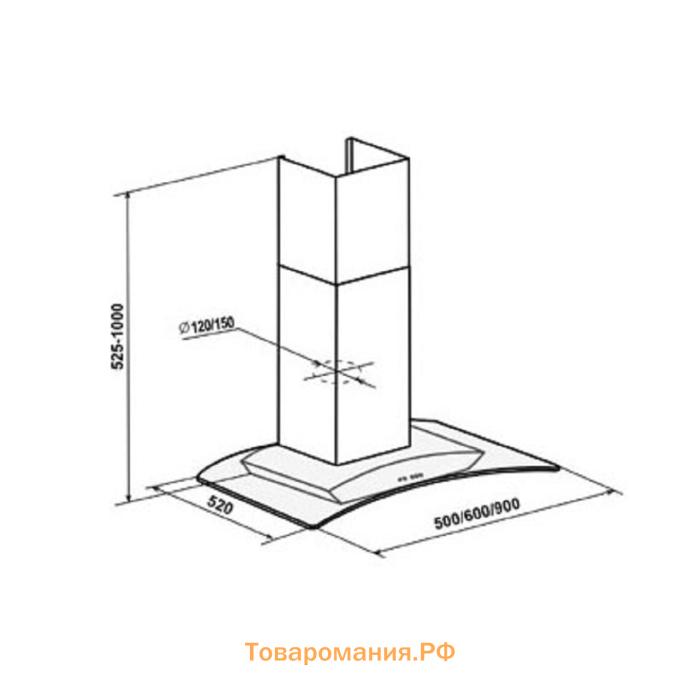 Вытяжка Elikor "Аметист" S4 60П-700-Э4Г, чёрный/стекло тонированное