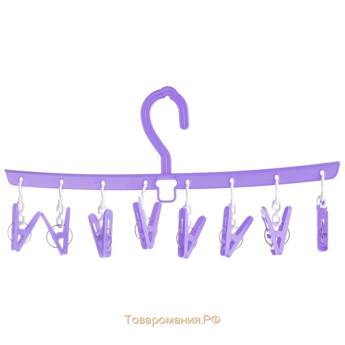 Сушилка для белья подвесная, 8 прищепок, 29 см, цвет МИКС