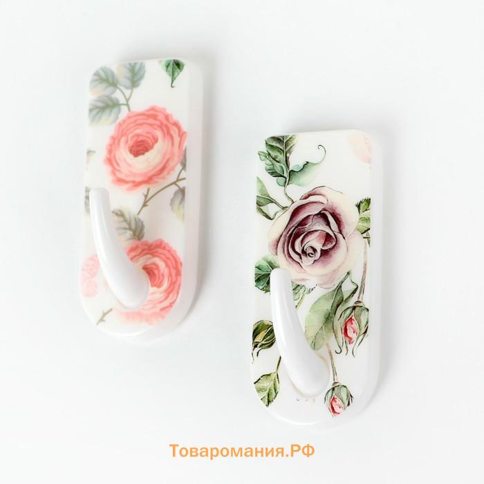 Крючки самоклеящиеся  «Цветы», 2 шт., МИКС