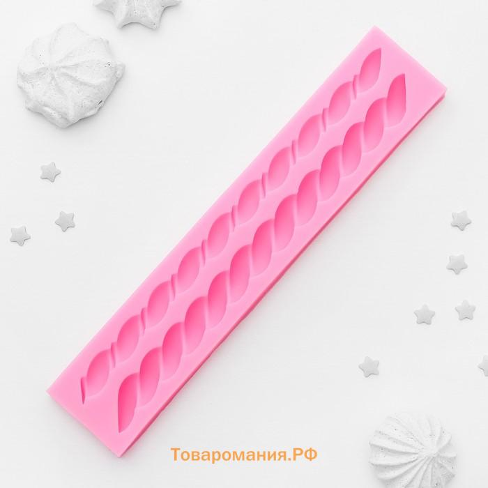 Молд  «Жгут», силикон, 21.5×4×1.5 см, розовый
