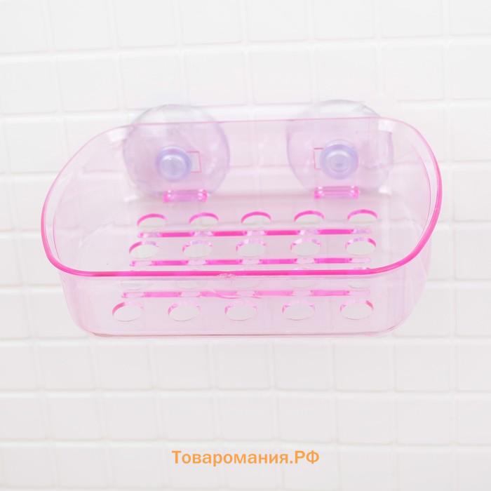 Мыльница на присосках Bath Collection, пластик, 13×10×3 см, МИКС