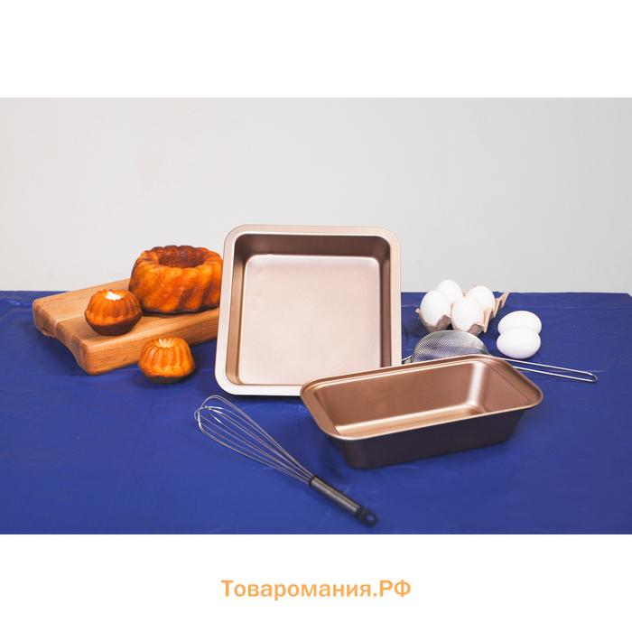 Форма для выпечки  «Рэнди», 25×13×6 см, антипригарное покрытие, коричневая