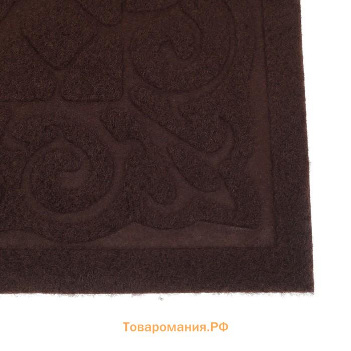 Коврик придверный  «Восточная сказка», влаговпитывающий, без окантовки, 38×57 см, коричневый