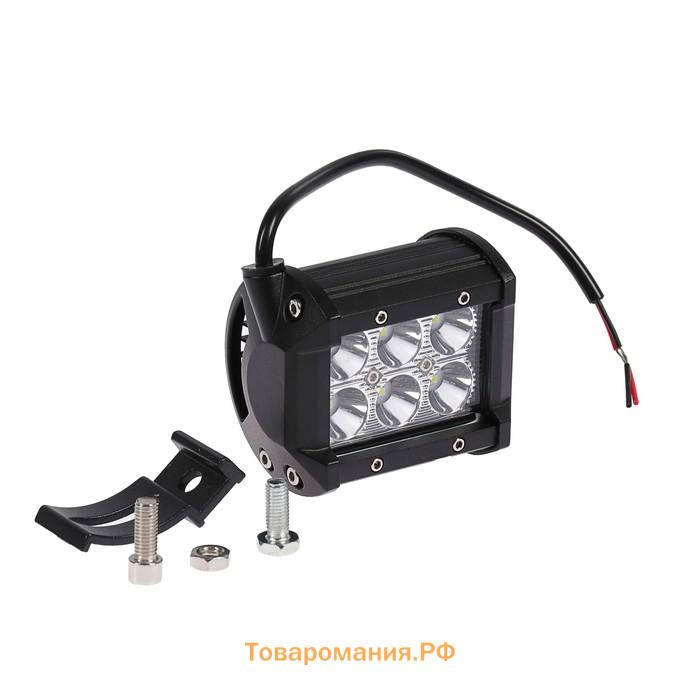 Противотуманная фара 6 LED, IP67, 18 Вт, 6000К, 12-24 В, направленный свет