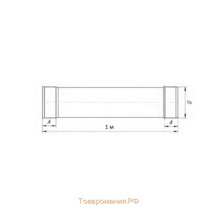 Труба 1.0 м, d 160 мм, нержавейка 0.5 мм