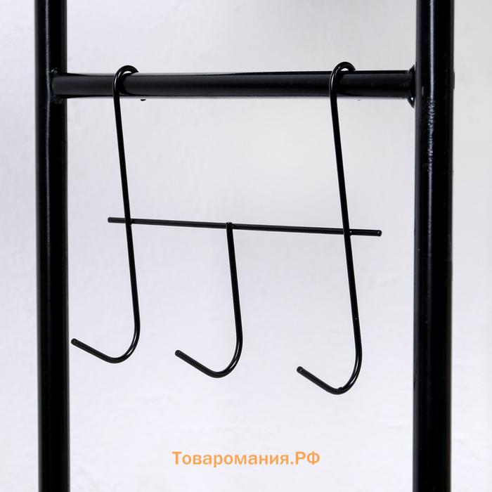 Стеллаж над унитазом, 47×25×152 см, чёрный
