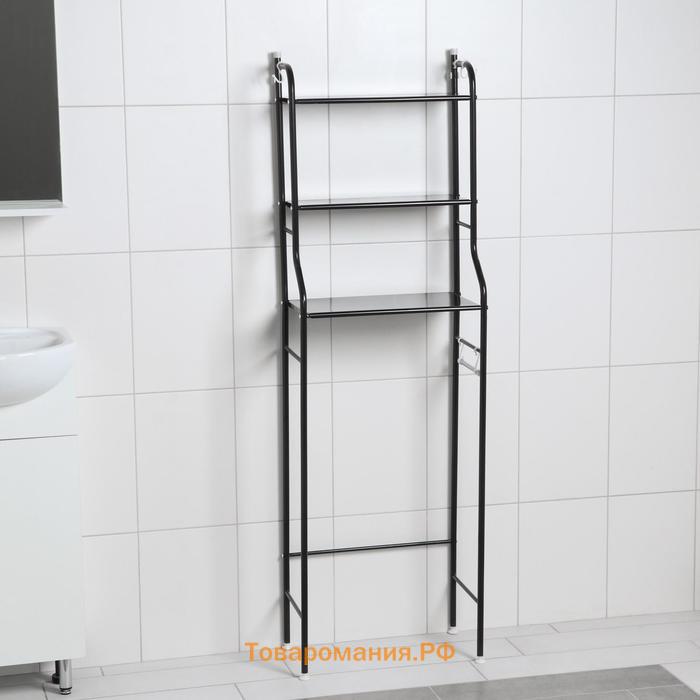 Стеллаж над унитазом, 47×25×152 см, чёрный