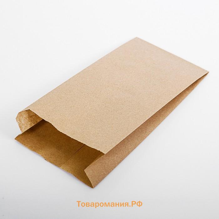 Пакет бумажный фасовочный, крафт, V-образное дно 30×14×6 см