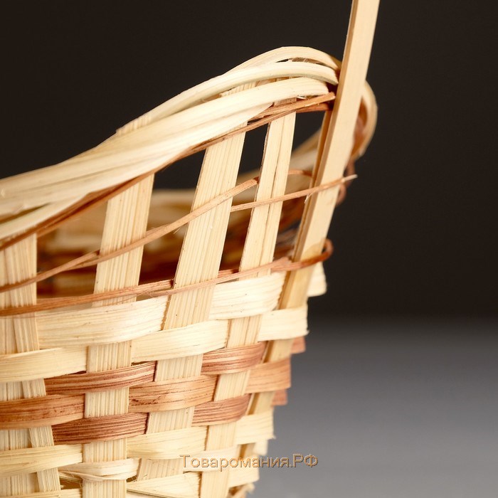 Корзина плетеная «Ладья», 15×13×8 см, бамбук