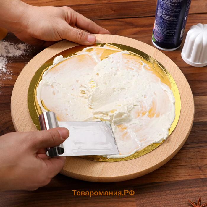 Подставка сервировочная, вращающаяся, 40 см, массив бука
