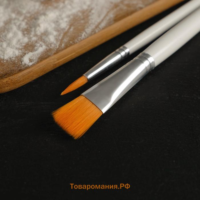 Набор кондитерских кисточек для декорирования  «Ларсон», 10 шт., белый