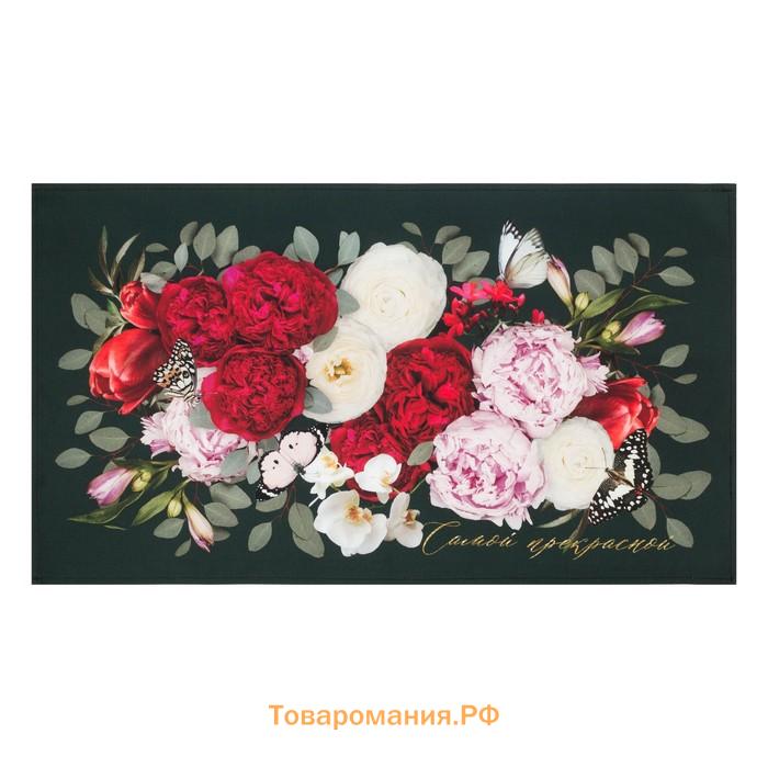 Полотенце "" Flowers  40х73 см, 100% хлопок, саржа 190 г/м2