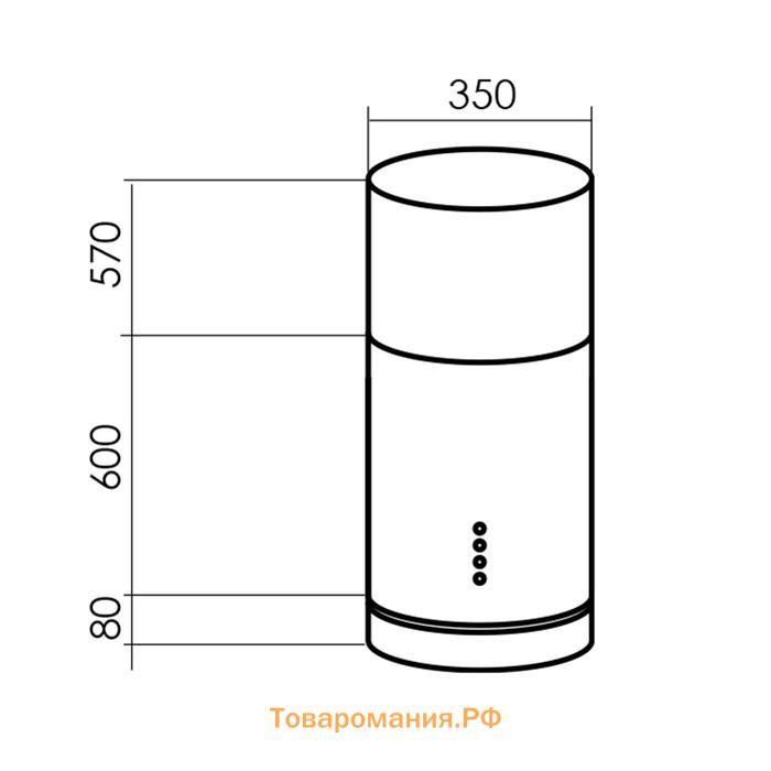 Вытяжка MBS MILTONIA 135 ISLAND INOX, островная, 1030 м3/ч, 3 скорости, 35 см, серебристая