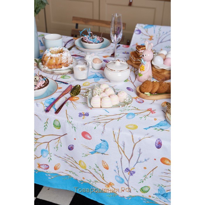 Скатерть  Happy Easter, 220×144 см, 100% хлопок, 164 г/м2