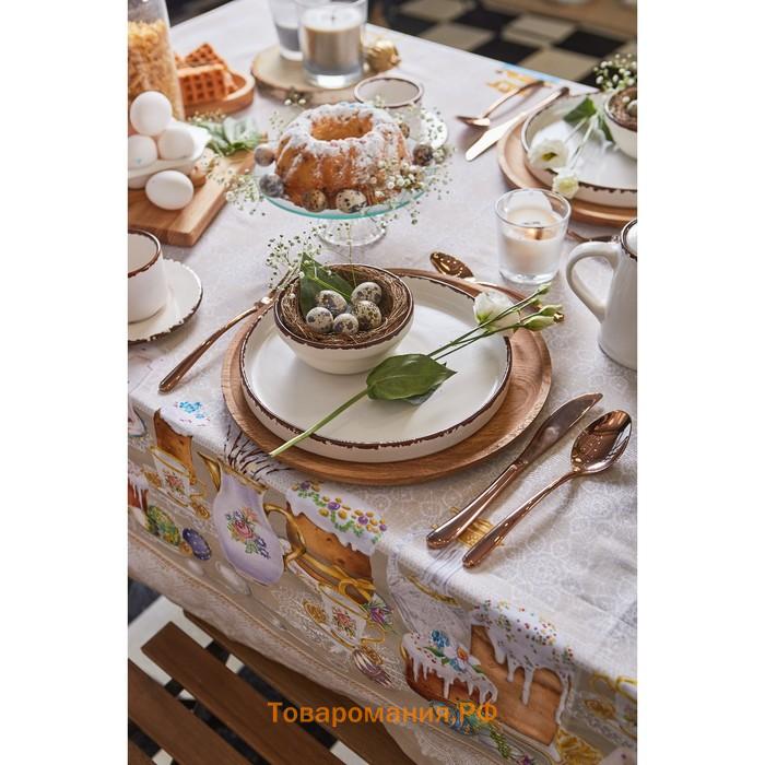 Скатерть  «Пасхальные куличи» 220×147 см, 100% хлопок, саржа 190 г/м²