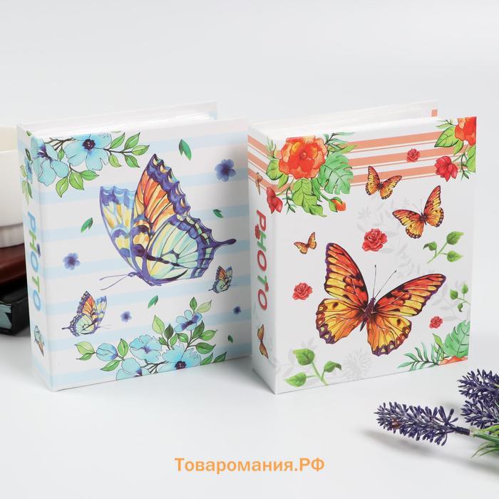 Фотоальбом на 40 фото 10×15 см «Бабочки», золотая обводка, в коробке, 17×14×4.5 см, МИКС