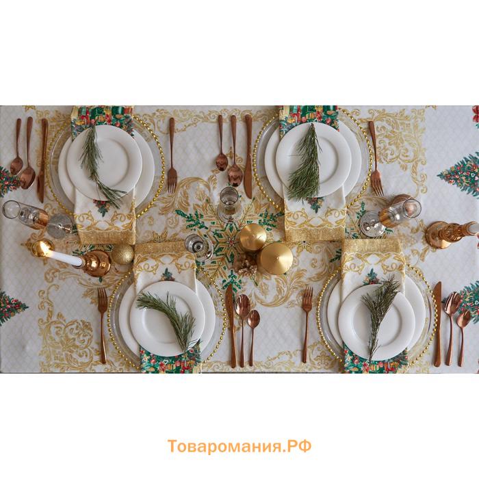 Набор столовый  "Golden Christmas" скатерть 150*220 +/-3см с ГМВО, салф.40х40см - 12шт,