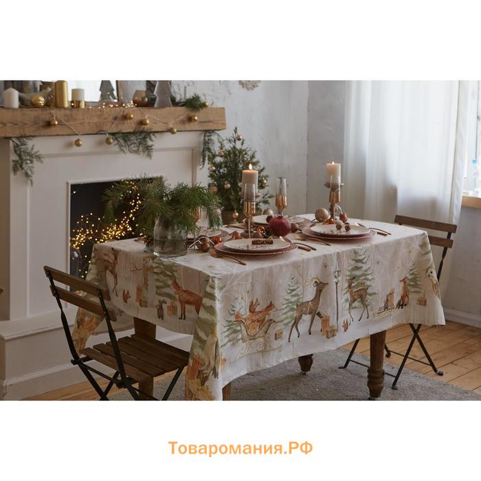 Скатерть новогодняя  "Christmas forest" Скатерть новогодняя 150*220 +/-3см с ГМВО, 100%хл, 190г/м2