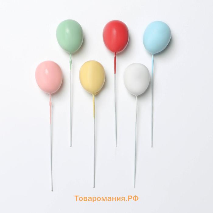 Набор топперов для торта «Шарики», 6 шт., МИКС