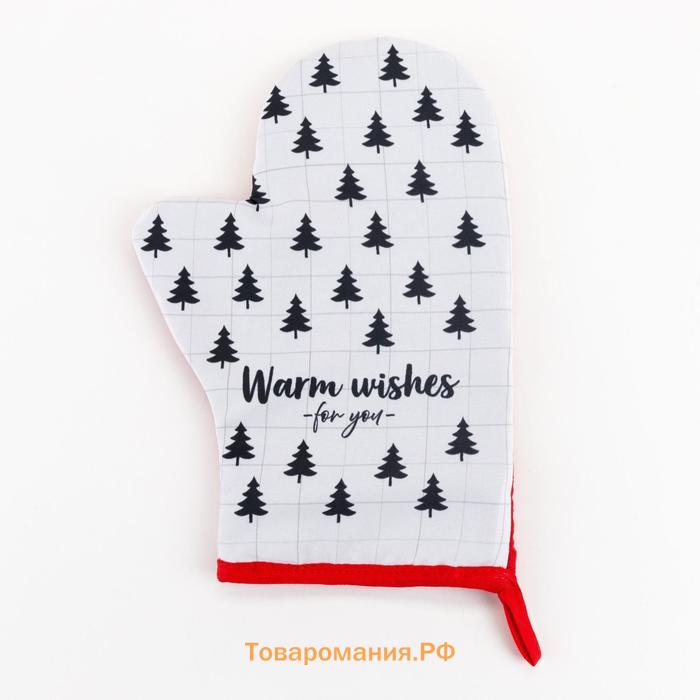 Варежка-прихватка Warm wishes, 20х27см, 100% п/э, МИКС