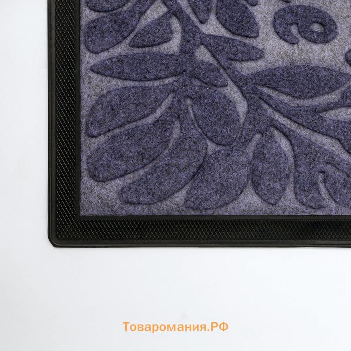 Коврик придверный  Welcome, с окантовкой, влаговпитывающий, 40×60 см, МИКС