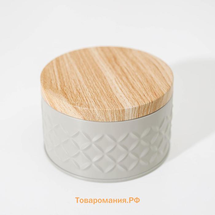 Банка для сыпучих «Ромб», 300 мл, 6×10 см, жесть, серая