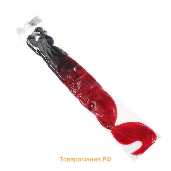 Коcа на мотошлем, 60 см, чёрно-красный, крепление на присоску