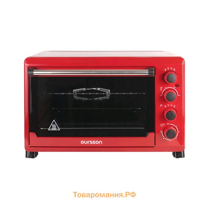 Мини-печь Oursson OV4225/RD, 2000 Вт, 42 л, 12 режима, 100-230°С, конвекция, красная