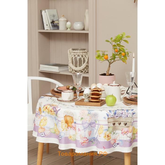 Скатерть  Spring easter d=214 см +/-3 см, 100% хлопок, саржа 190 г/м²