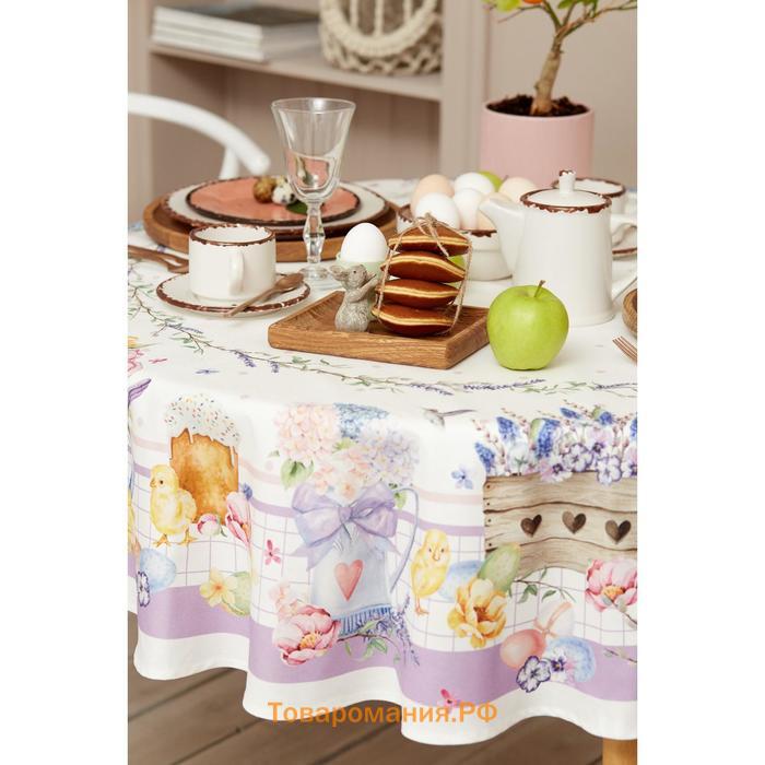 Скатерть  Spring easter d=214 см +/-3 см, 100% хлопок, саржа 190 г/м²