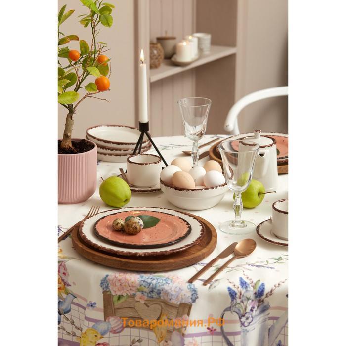 Скатерть  Spring easter d=214 см +/-3 см, 100% хлопок, саржа 190 г/м²