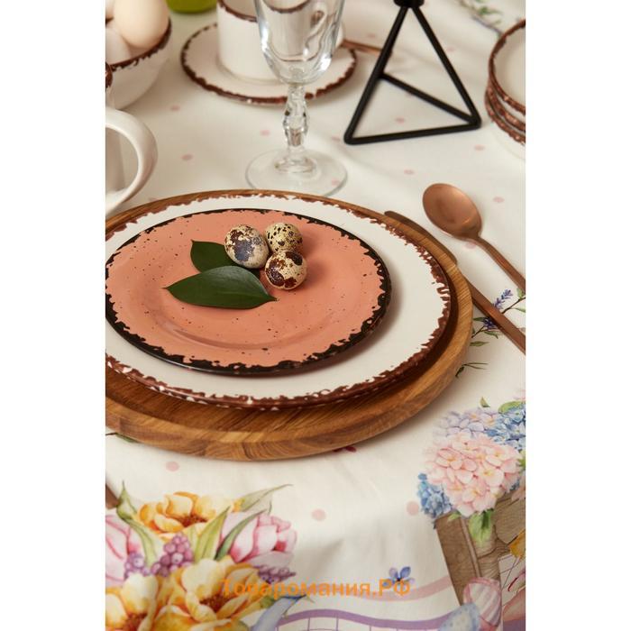 Скатерть  Spring easter d=214 см +/-3 см, 100% хлопок, саржа 190 г/м²
