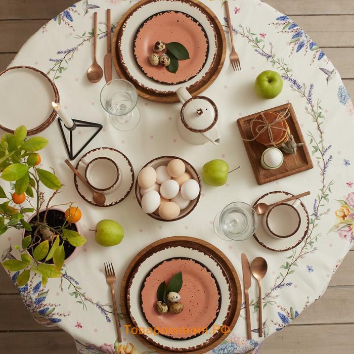 Скатерть  Spring easter d=214 см +/-3 см, 100% хлопок, саржа 190 г/м²