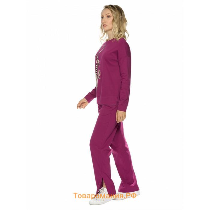 Комплект из свитшота и брюк женский, размер XS, цвет пурпурный