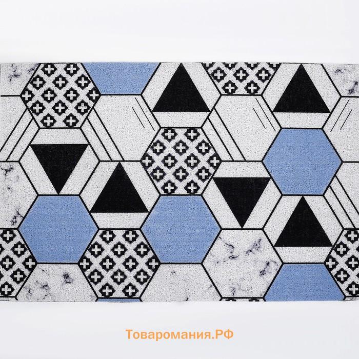 Коврик придверный  «Геометрия», грязезащитный, вырезной, 80×120 см