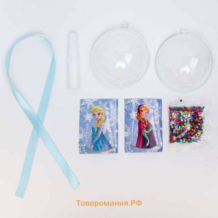 Ёлочный шар своими руками на новый год «Холодное сердце», набор для творчества, 9 см