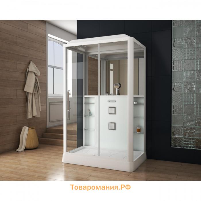 Душевая кабина GROSSMAN GR128L, 90x135x225 см, низкий поддон 15 см, стекло прозрачное