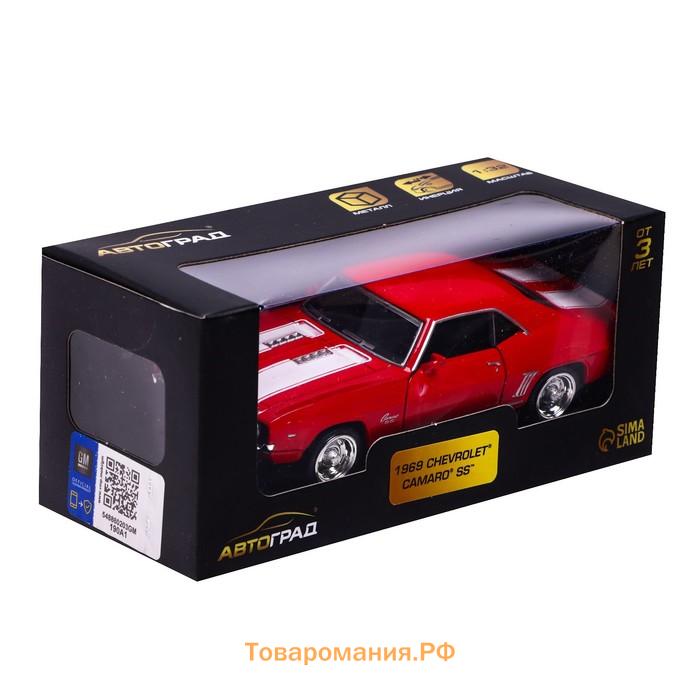 Машина металлическая CHEVROLET CAMARO SS, 1:32, открываются двери, инерция, цвет красный