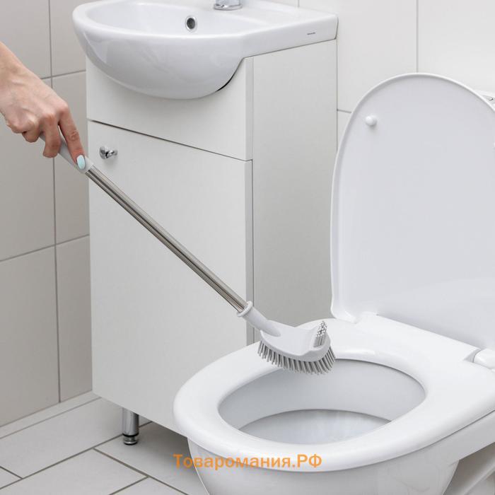 Ёршик для унитаза , силиконовый, 10×5×58 см, серый