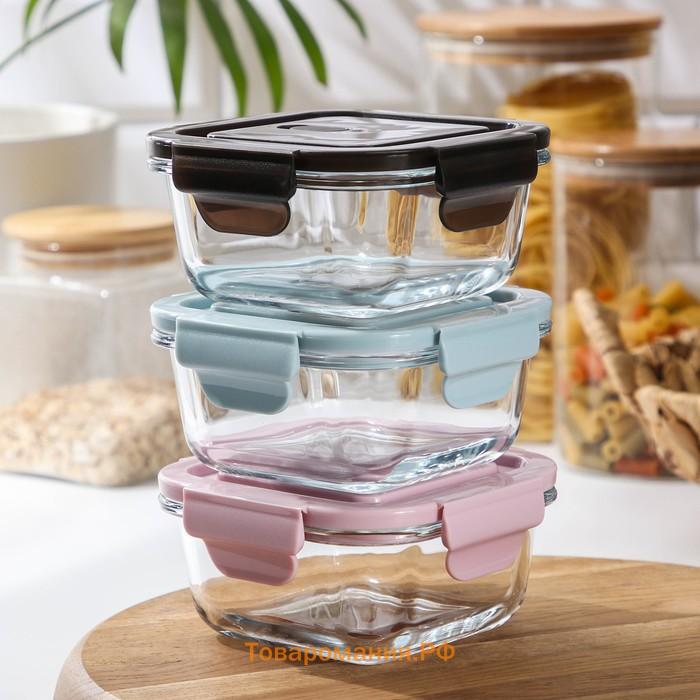 Контейнер  Cook and Freeze, 300 мл, 12×6 см, с крышкой, жаропрочное стекло, МИКС