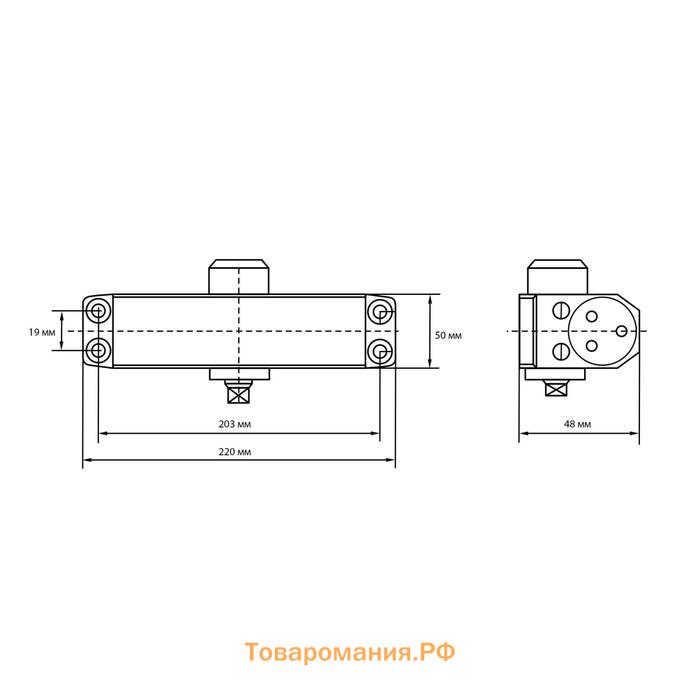 Доводчик дверной "БУЛАТ" ДД 302/3 B-B, 25-85 кг, цвет черный