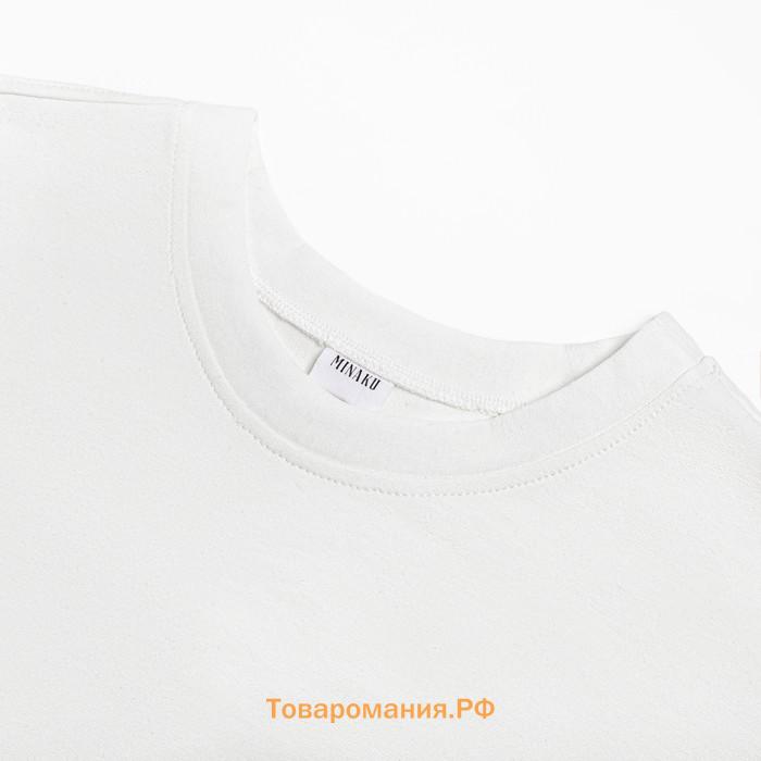 Костюм женский (футболка, шорты) MINAKU: Casual Collection цвет экрю, размер 48