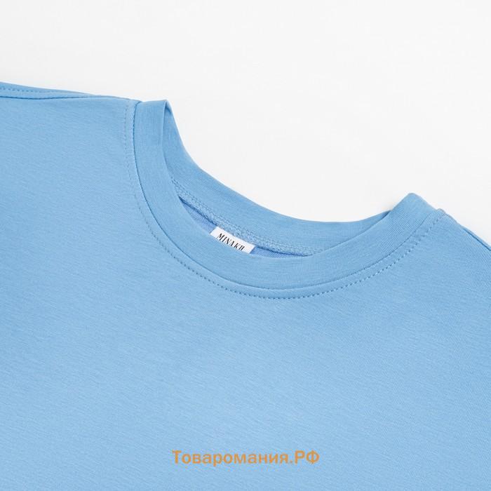 Комплект (футболка, шорты) женский MINAKU: Casual Collection, цвет голубой, размер 44