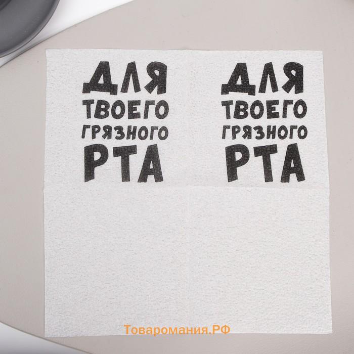 Салфетки бумажные однослойные Гармония цвета "Для твоего грязного рта" 24*24 см, 20 шт