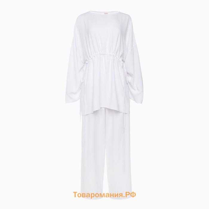 Костюм женский (туника, брюки) MINAKU: Casual Collection цвет белый, размер 42