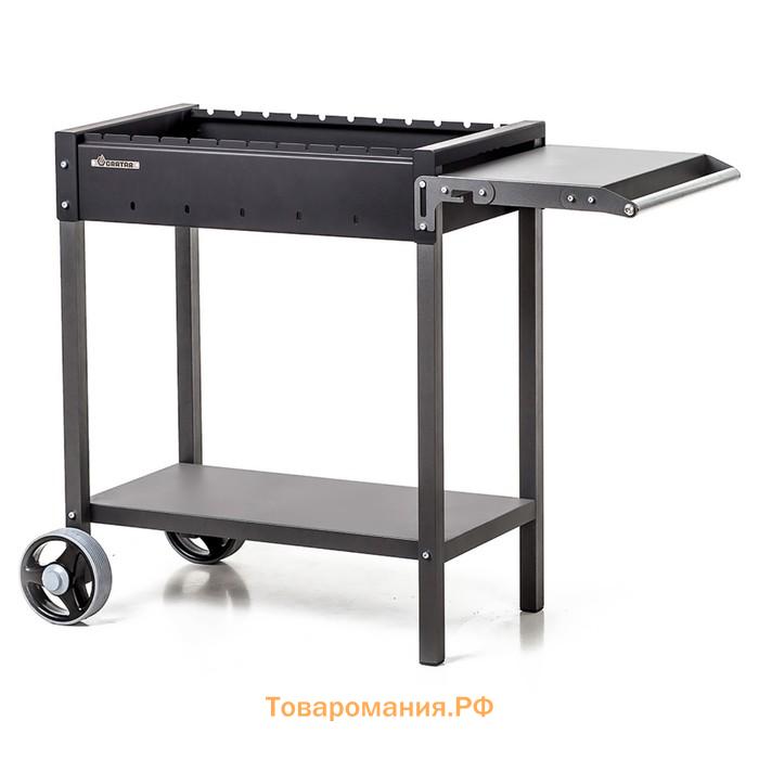 Мангал «MAH 202», 106.5×52×79.7 см, 2 мм, колёса, боковая полка